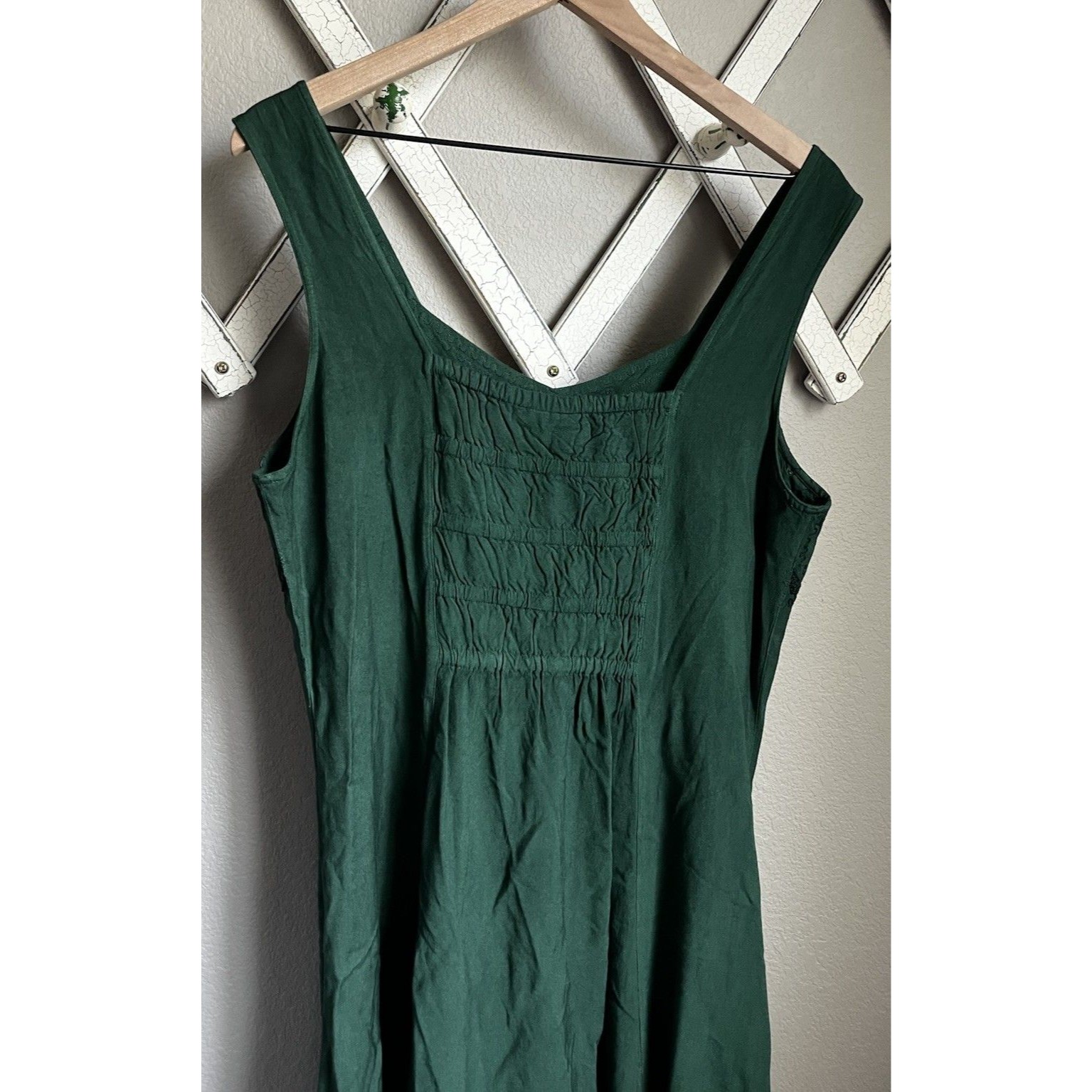 Nwt! Holy Clothing Women's Xl Boho Dyed Green Sleeveless Dress Handmade India — image 6 of 7